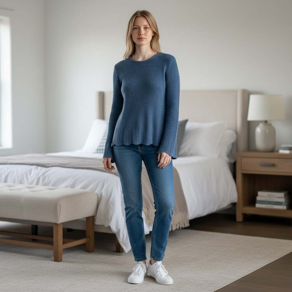 Mercer Street Studio Women's Pullover Sweater Blue